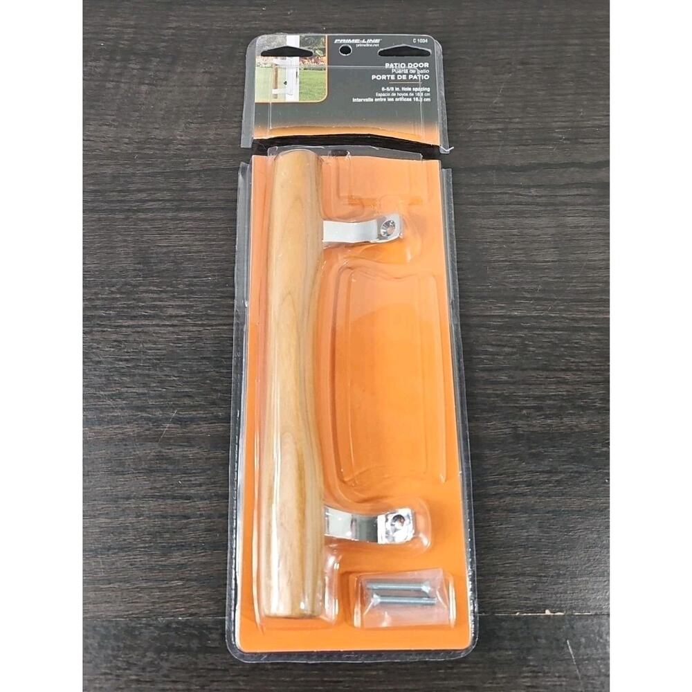 Wood Sliding Patio Door Pull Handle With Chrome Mounting Brackets Durable Design